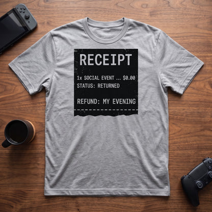 Receipt: Returned T-Shirt - Sport Grey