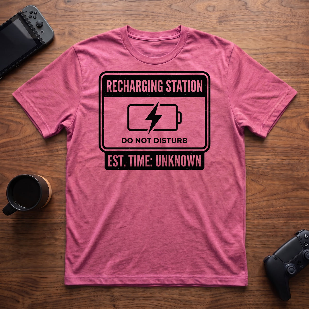 Recharging Station T-Shirt - Heather Berry