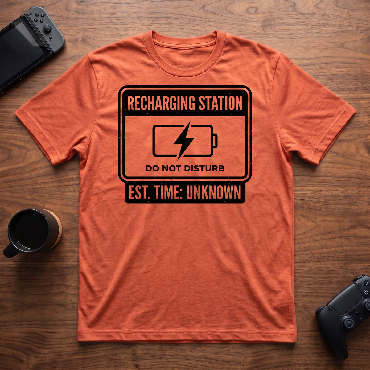 Recharging Station T-Shirt - Heather Orange