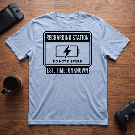 Recharging Station T-Shirt - Light Blue