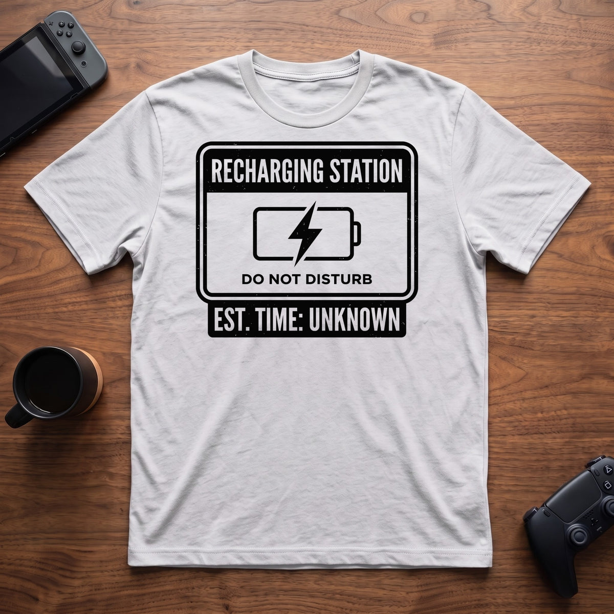 Recharging Station T-Shirt - White