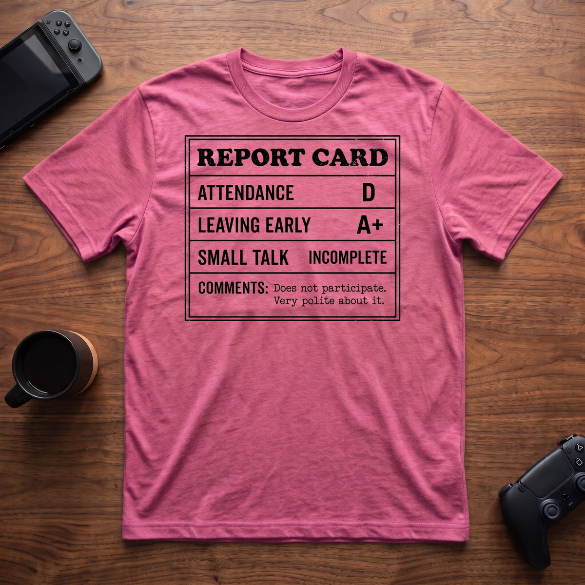 Report Card T-Shirt - Heather Berry
