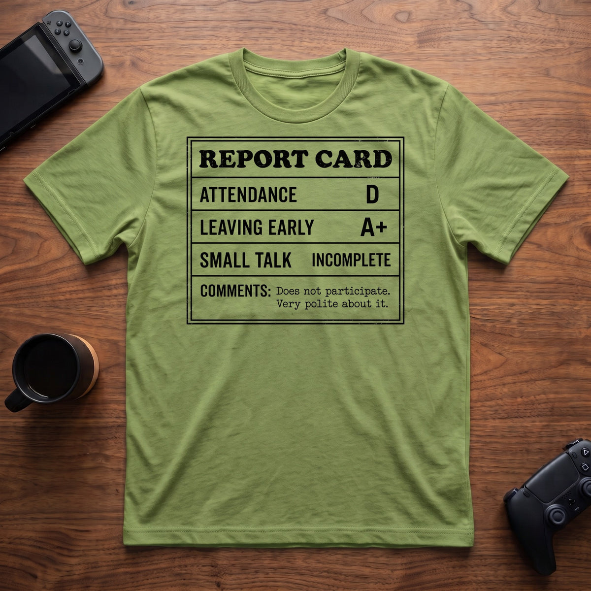 Report Card T-Shirt - Lime