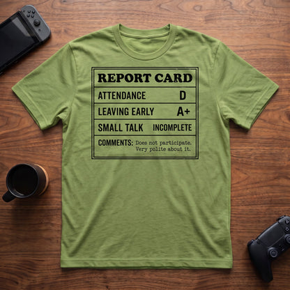 Report Card T-Shirt - Lime