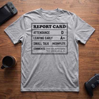 Report Card T-Shirt - Sport Grey