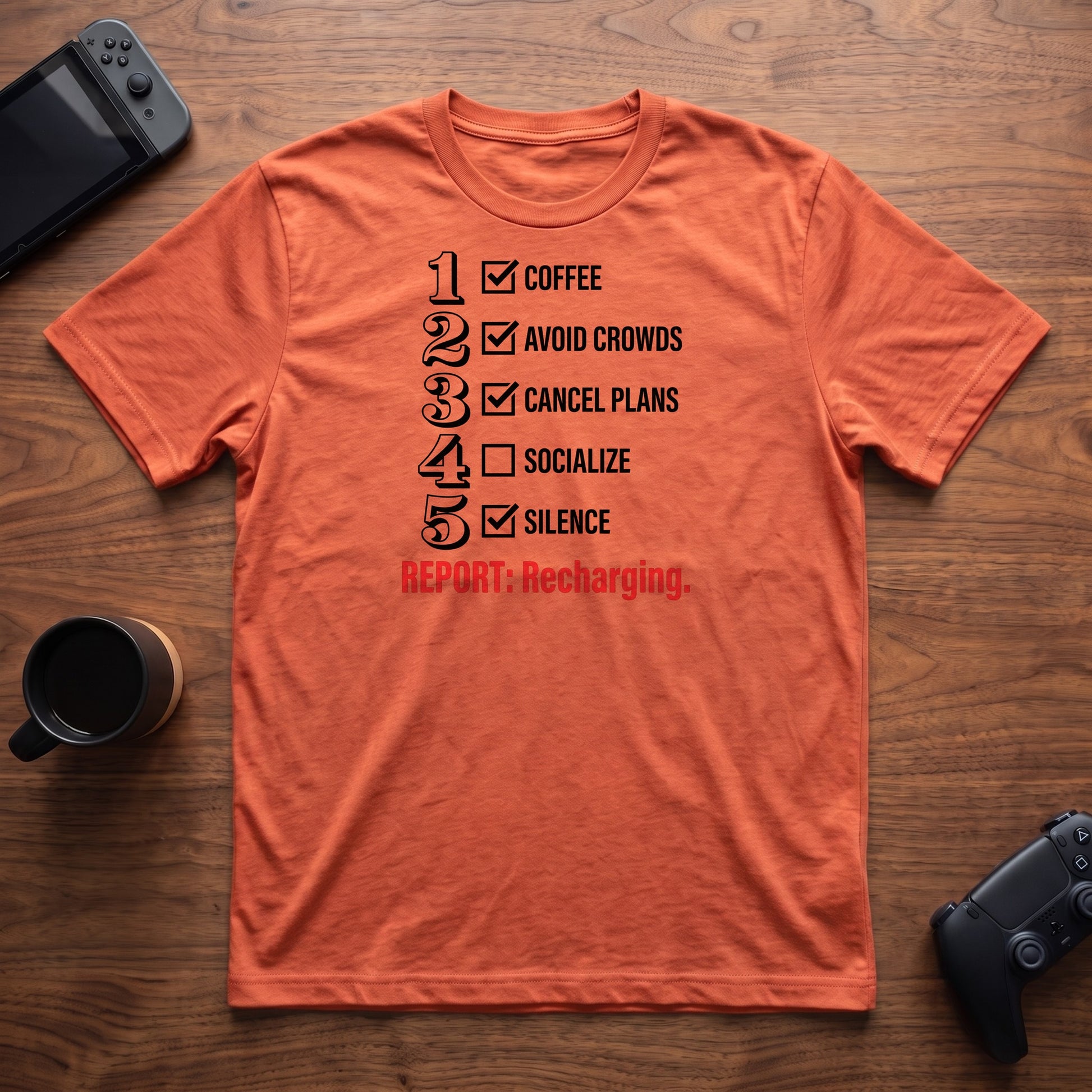 Report: Recharging T-Shirt - Heather Orange
