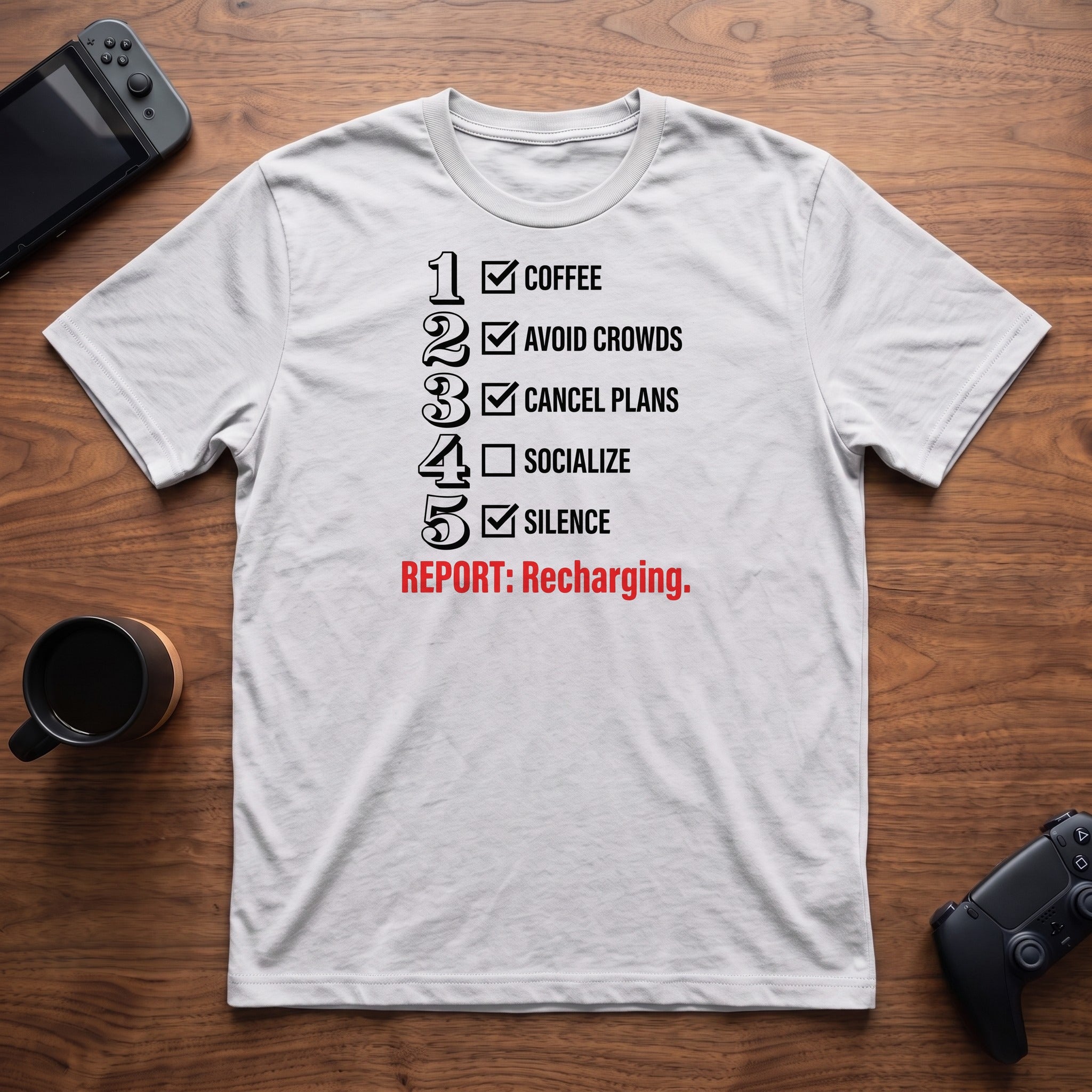 Report: Recharging T-Shirt - White