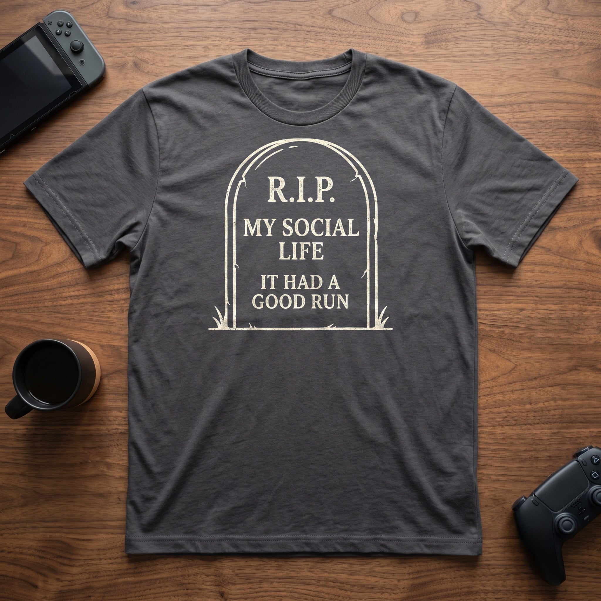 rip-social-life-t-shirt - Charcoal