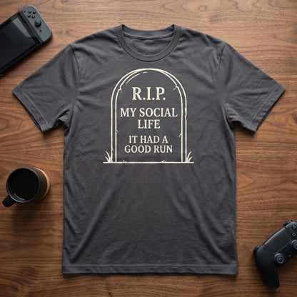 rip-social-life-t-shirt - Charcoal