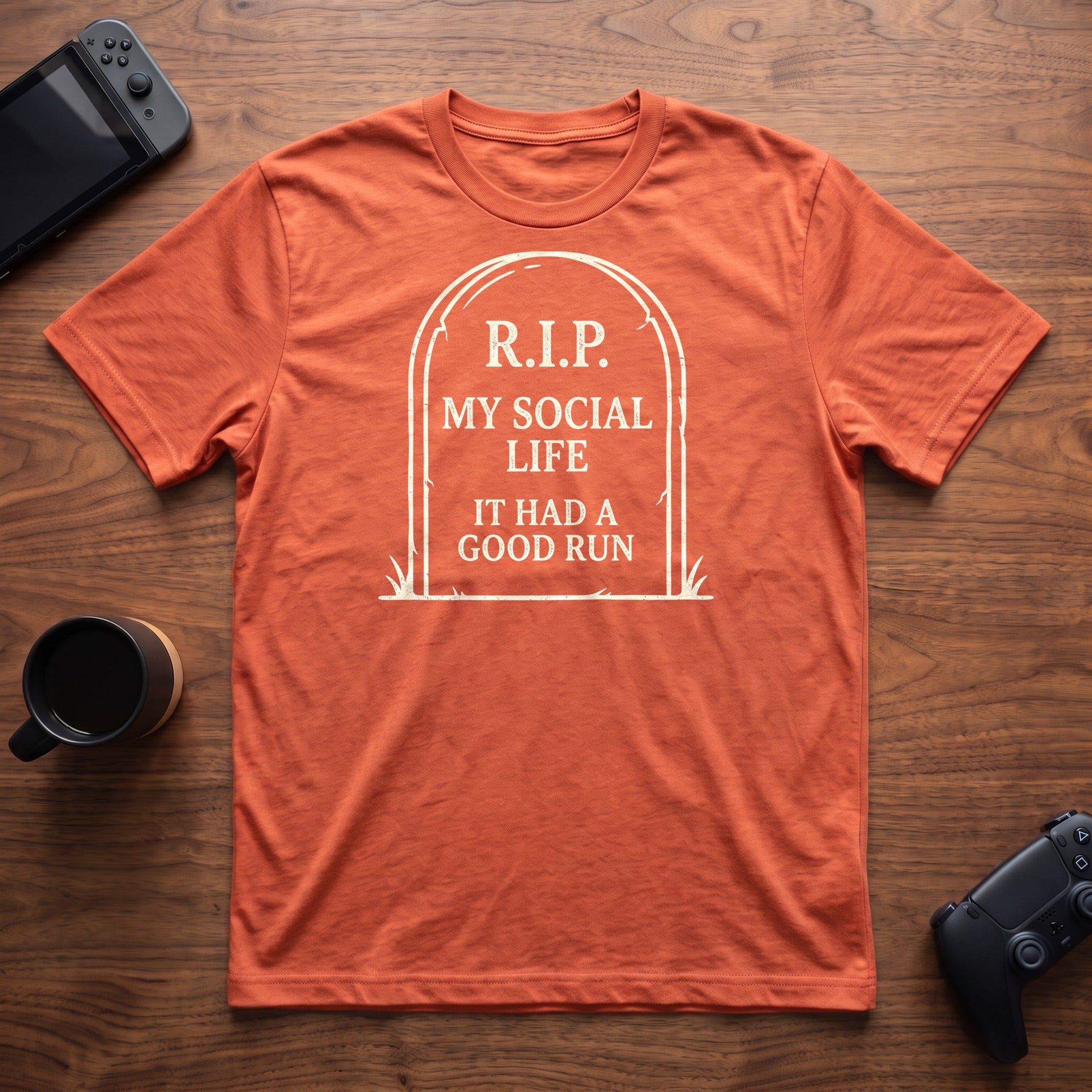 rip-social-life-t-shirt - Heather Orange