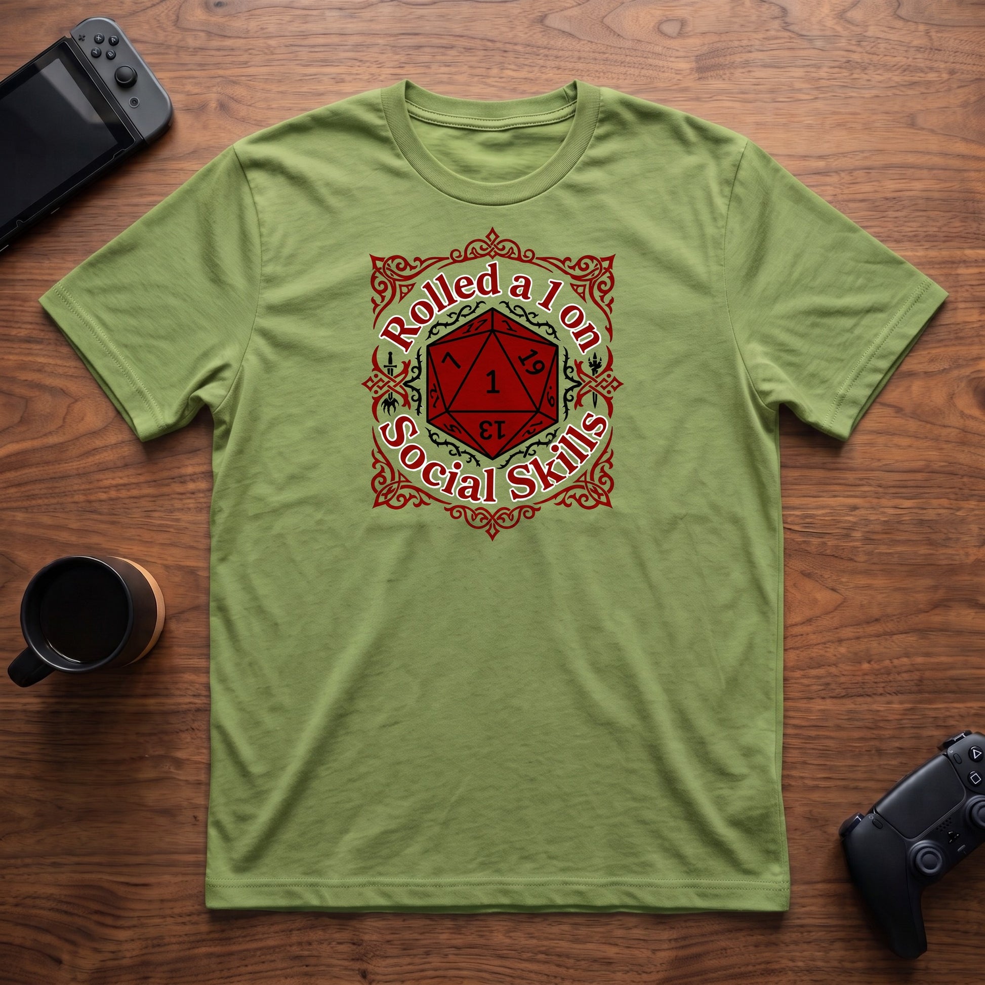 Rolled 1 On Social Skills T-Shirt - Lime