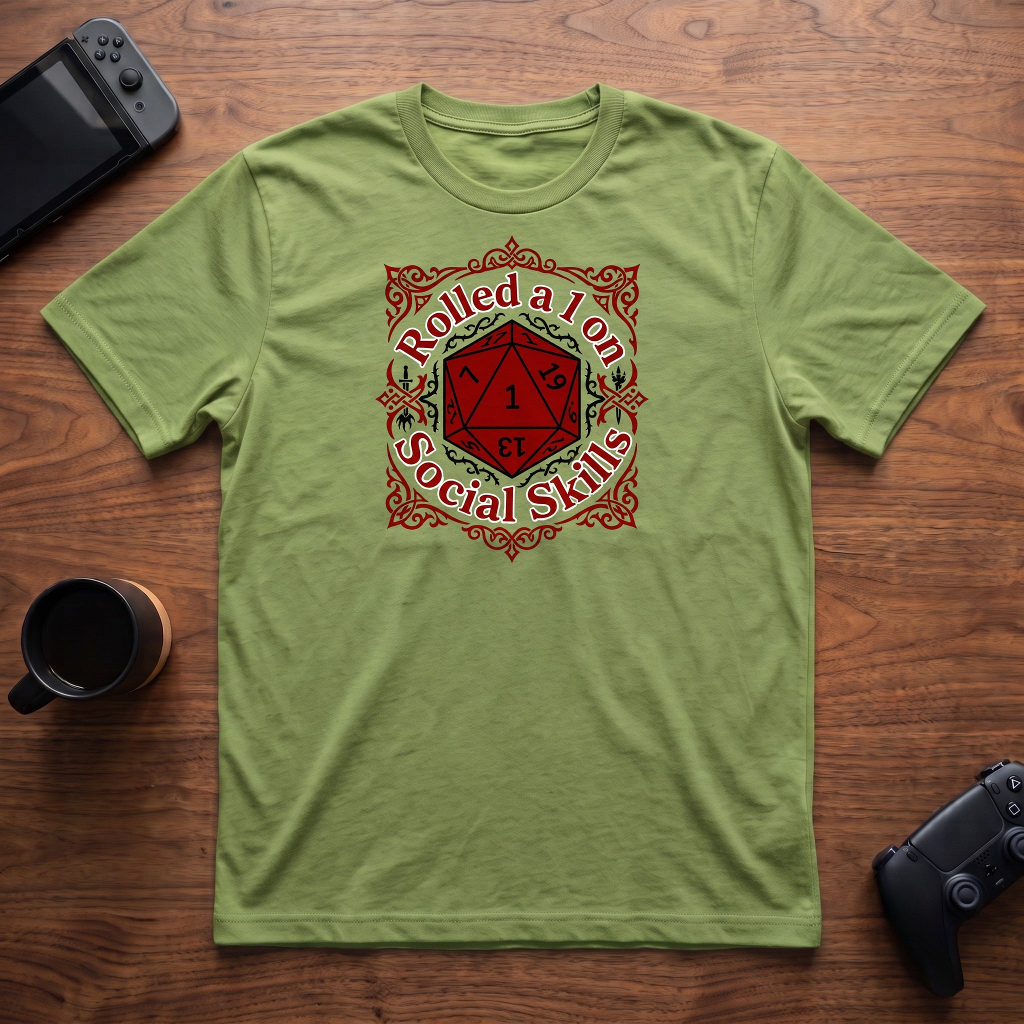 Rolled 1 On Social Skills T-Shirt - Lime