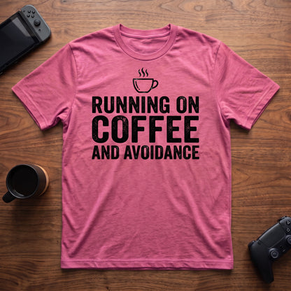 Coffee and Avoidance T-Shirt - Heather Berry