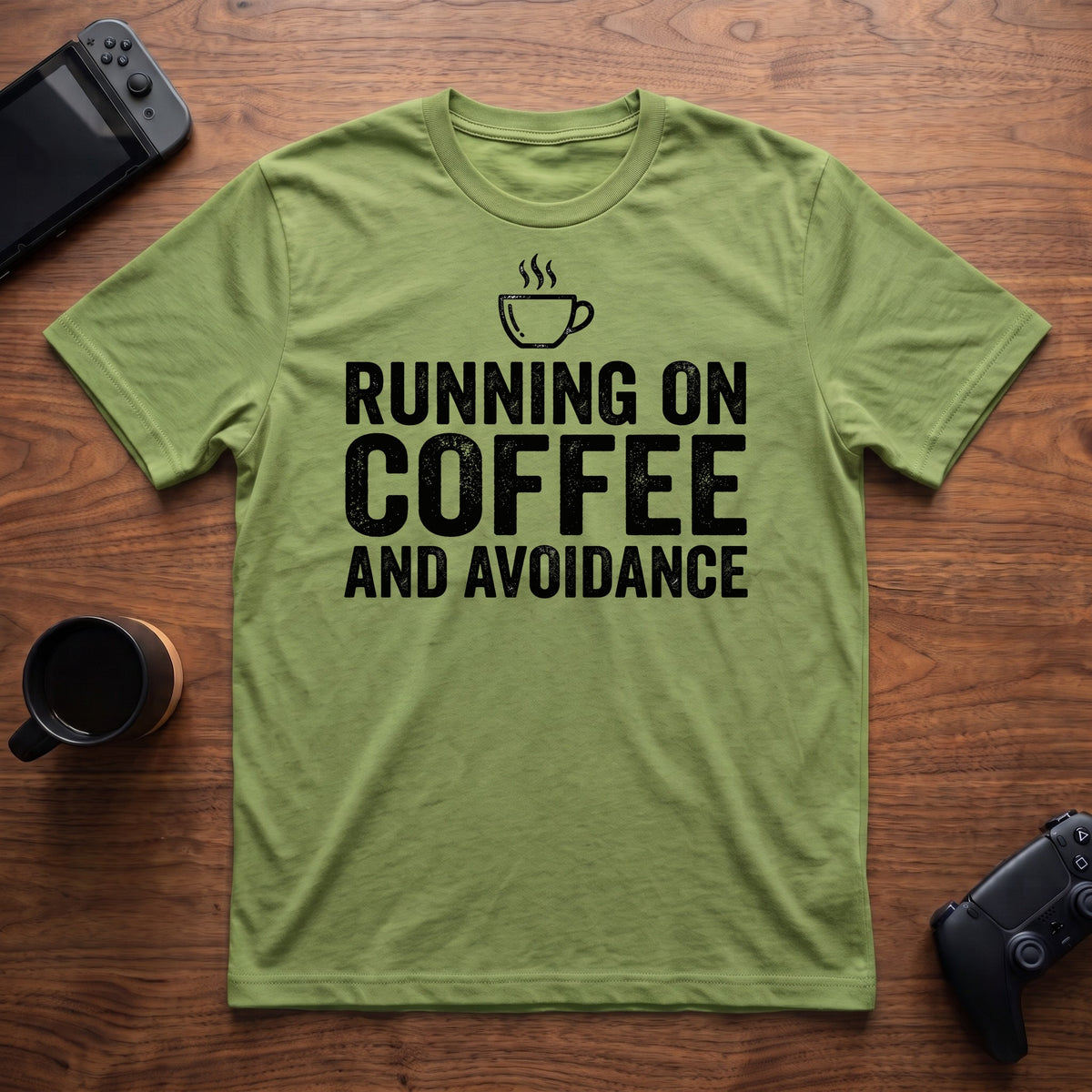 Coffee and Avoidance T-Shirt - Lime