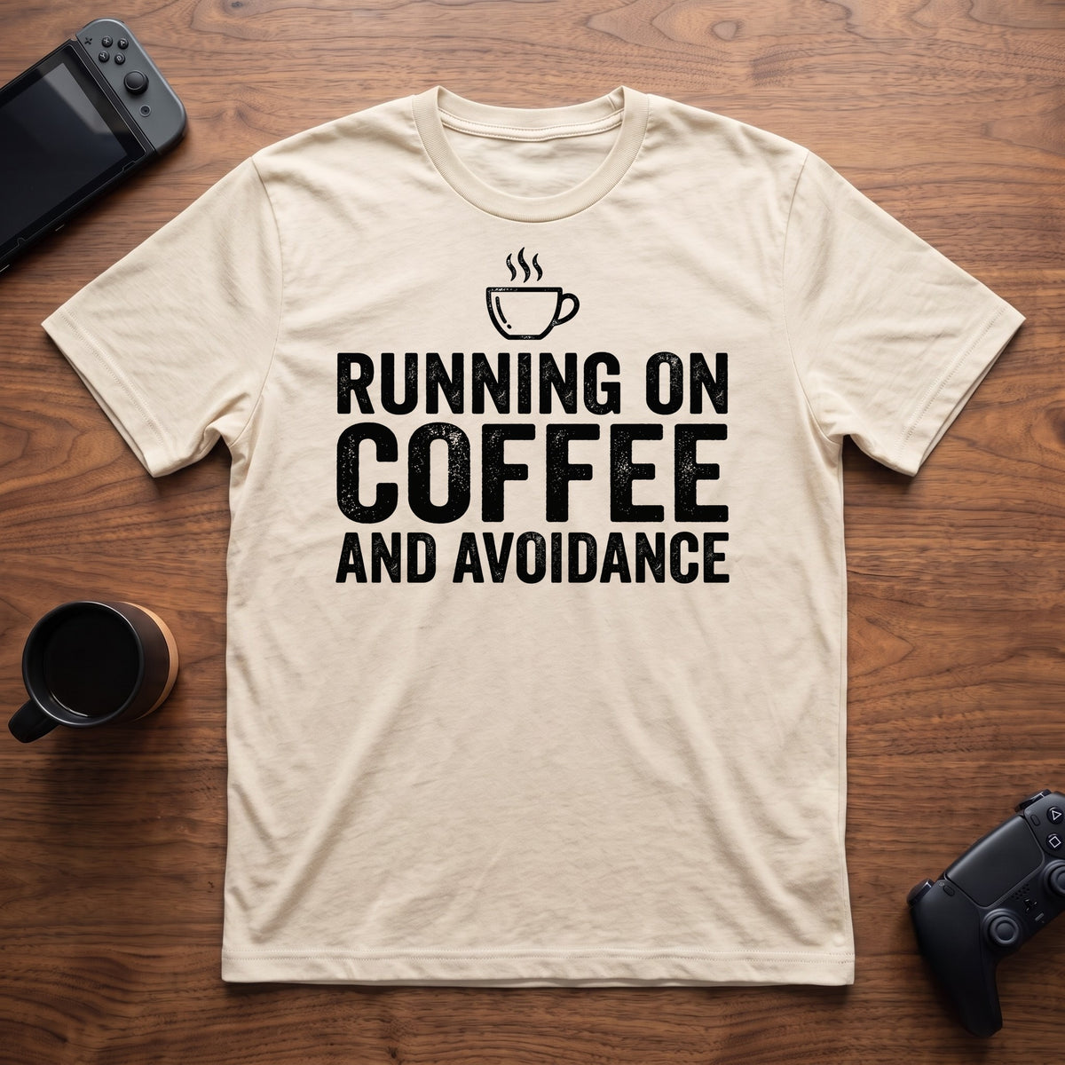 Coffee and Avoidance T-Shirt - Natural