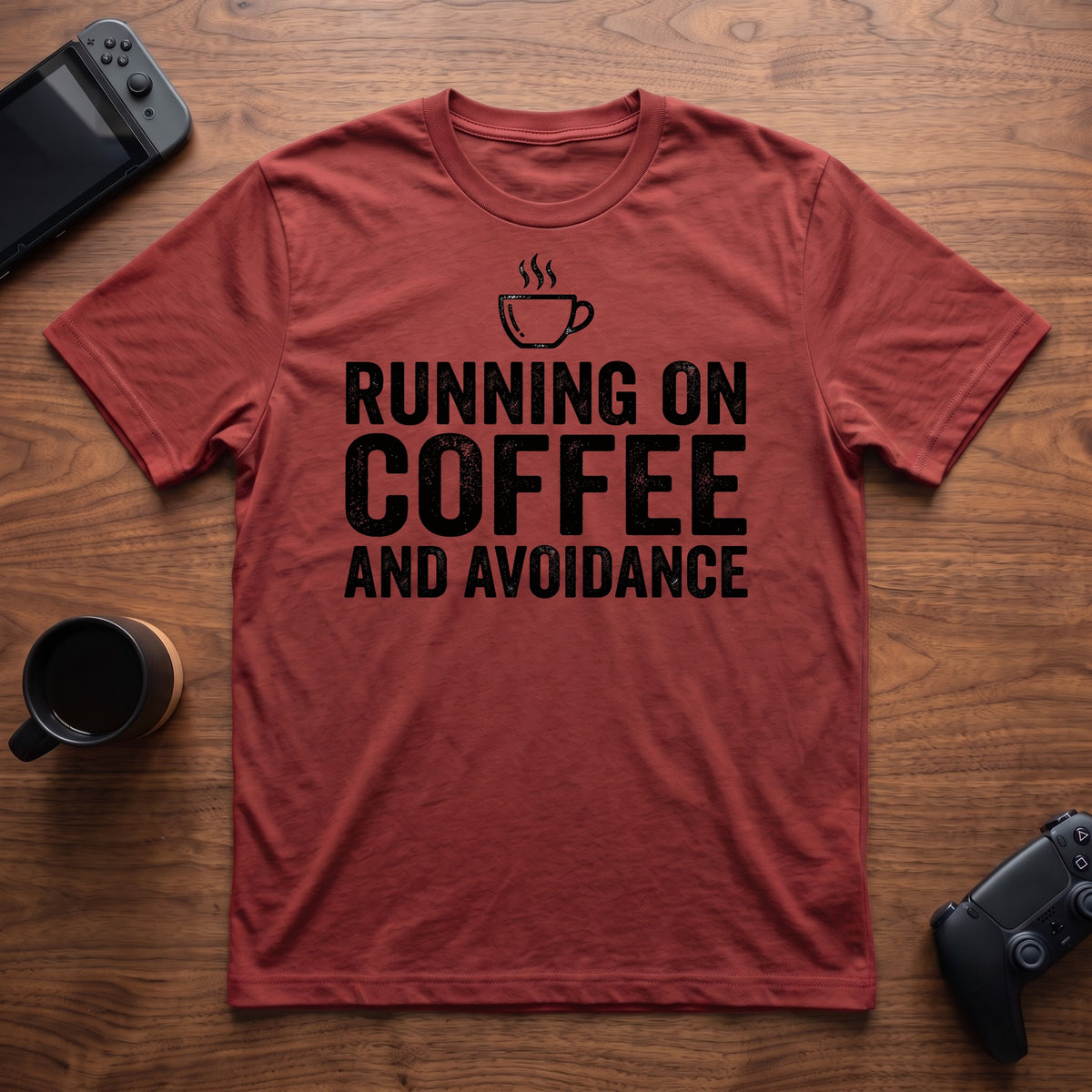 Coffee and Avoidance T-Shirt - Red