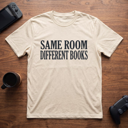 Same Room, Different Books T-Shirt - Natural
