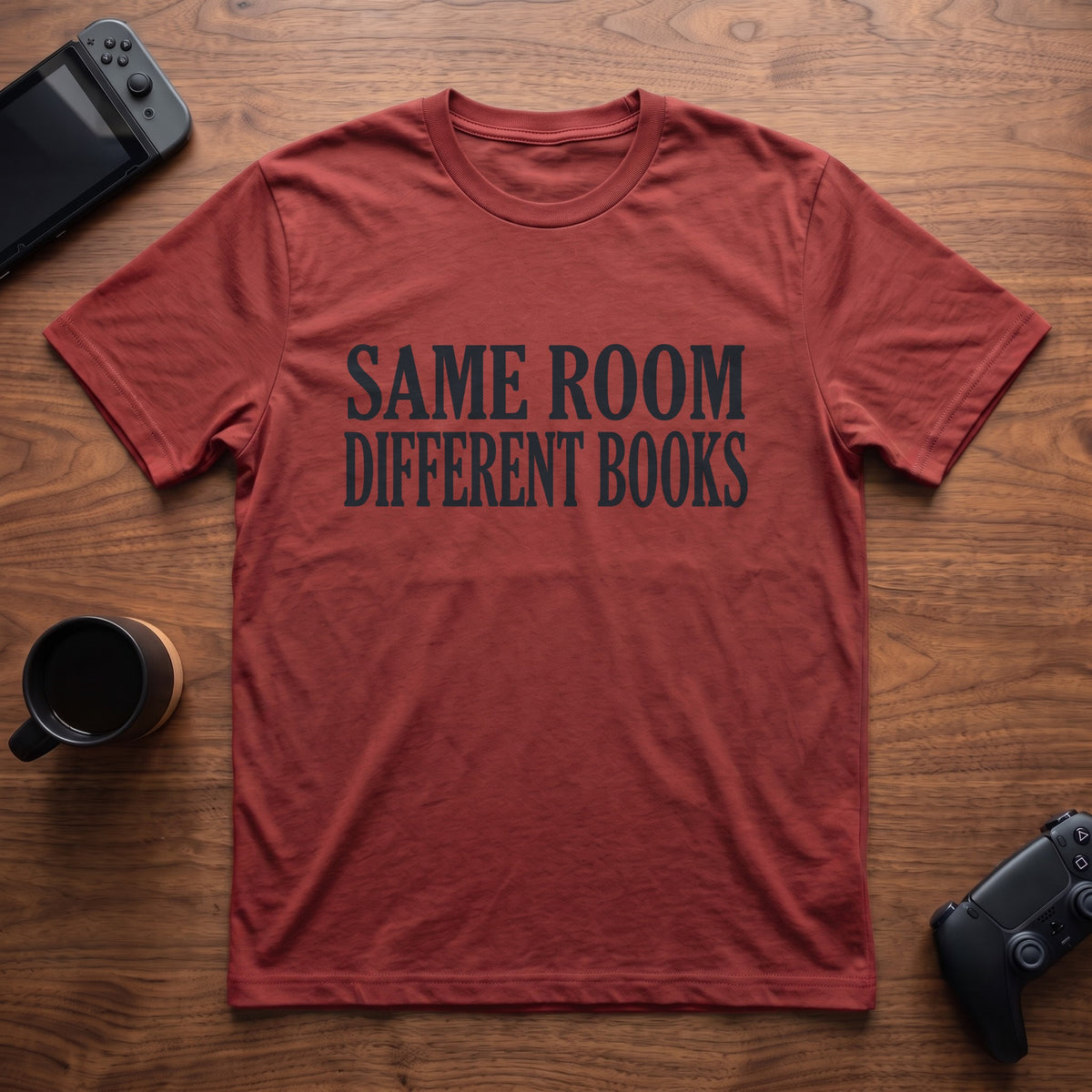 Same Room, Different Books T-Shirt - Red