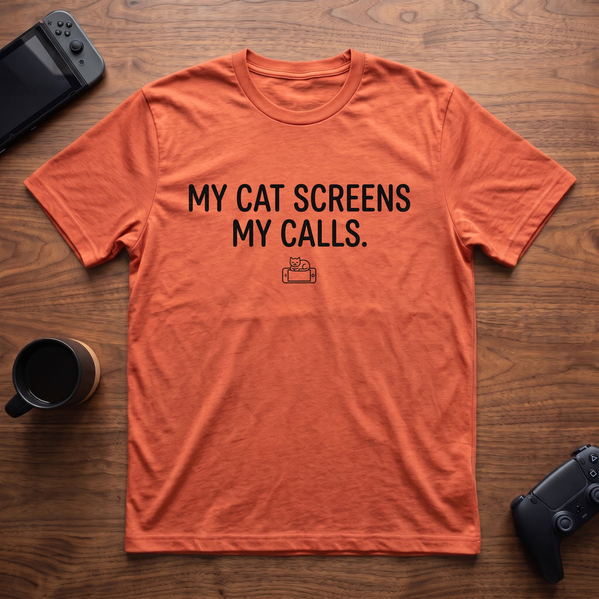 Screens My Calls T-Shirt - Heather Orange