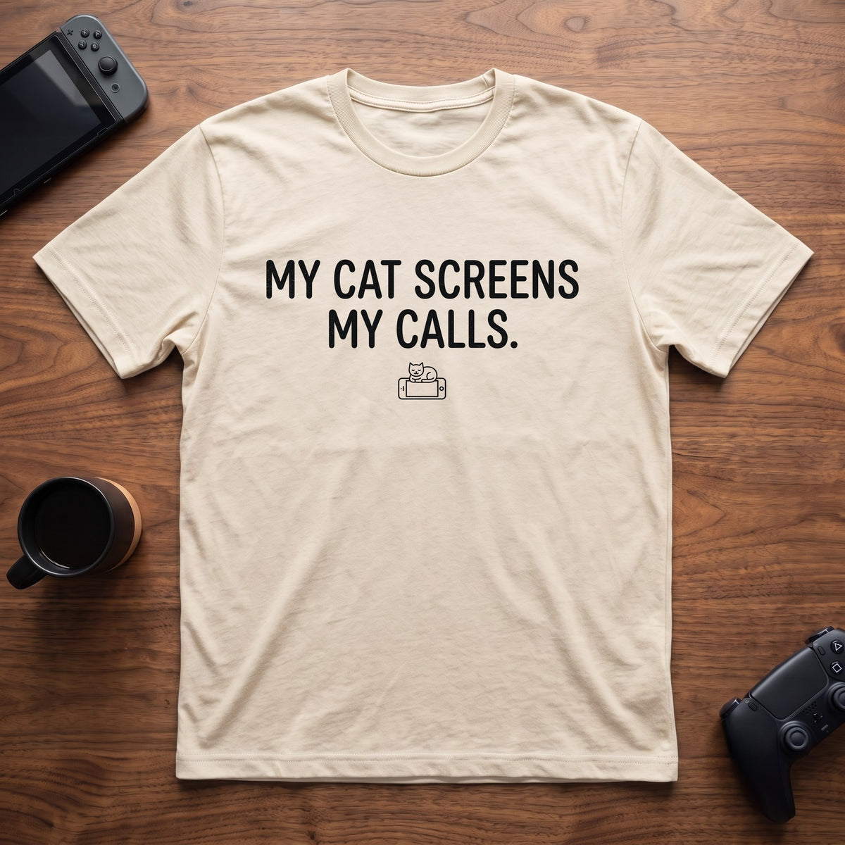 Screens My Calls T-Shirt - Natural