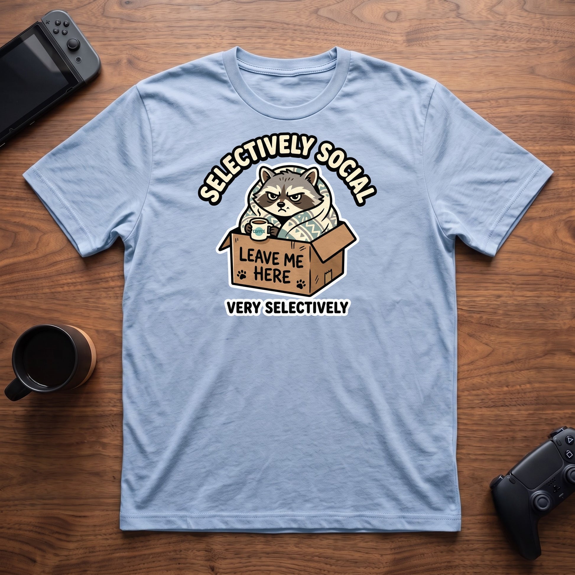 Selectively Social T-Shirt - Light Blue