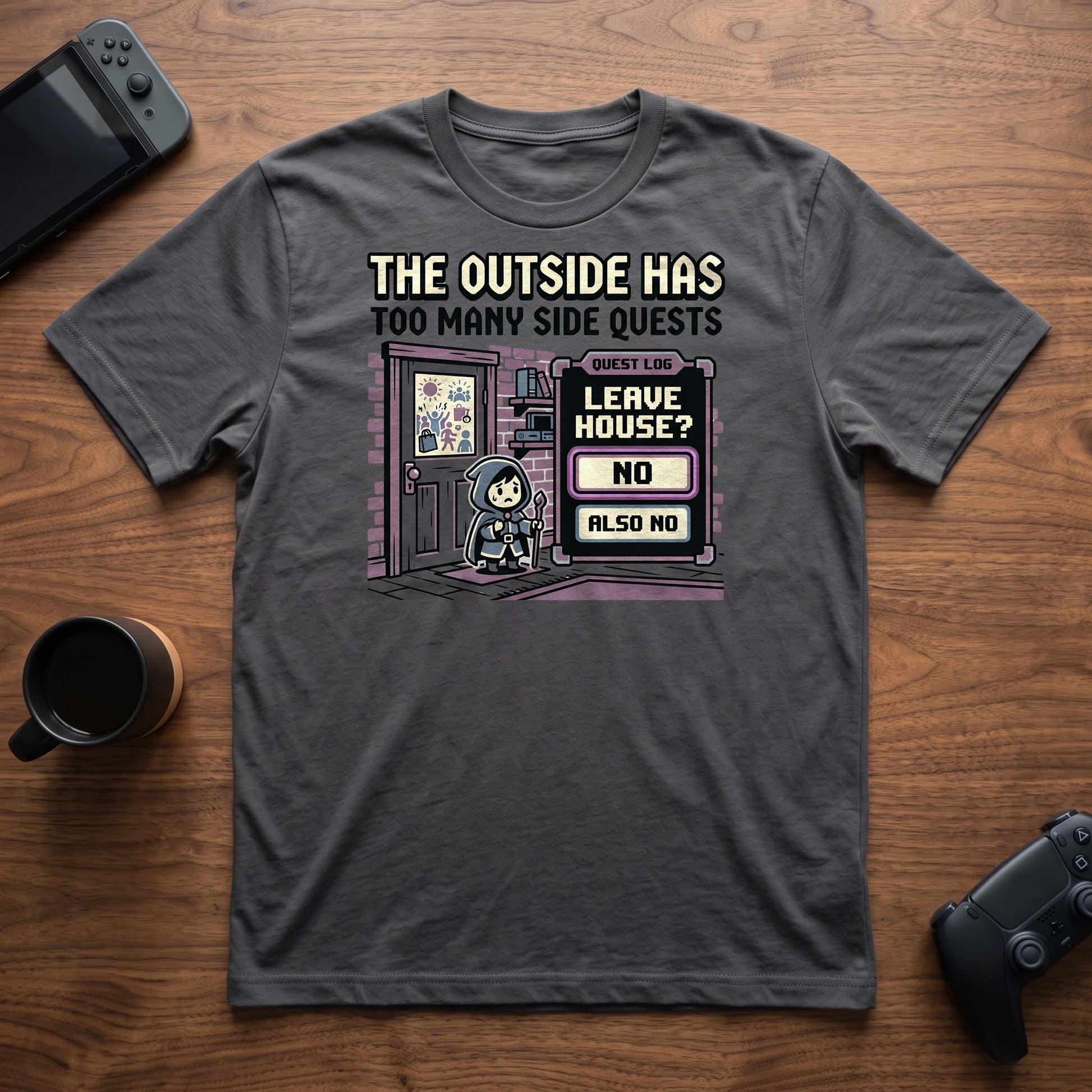 Side Quest Overload T-Shirt - Charcoal