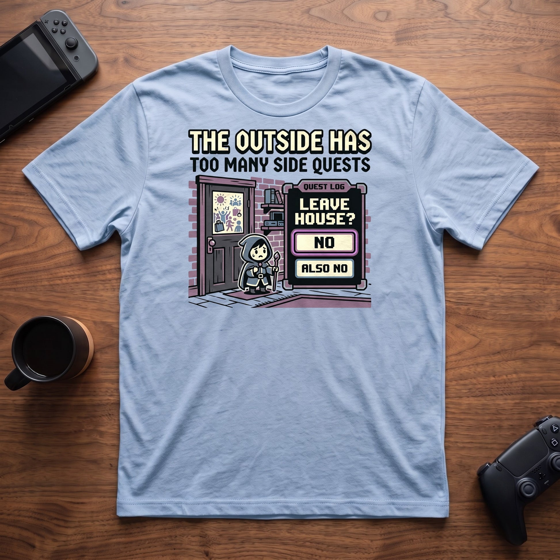 Side Quest Overload T-Shirt - Light Blue