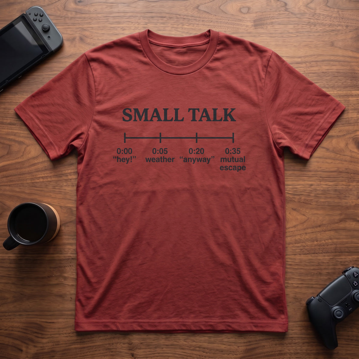 Small Talk Timeline T-Shirt - Red