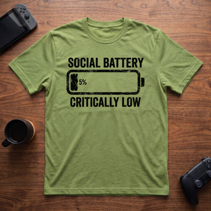 Social Battery Low T-Shirt - Lime