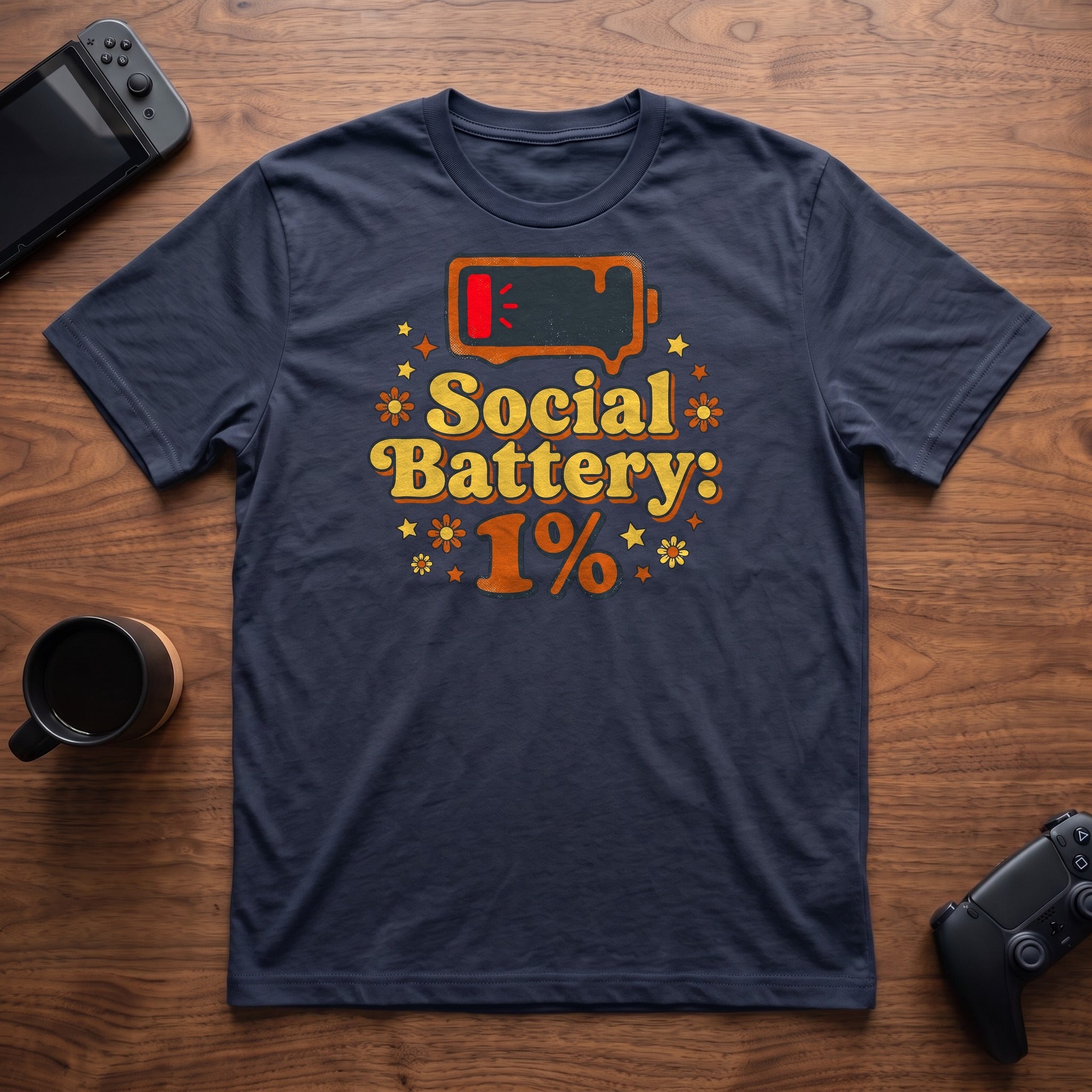 Social Battery Flowers - Navy