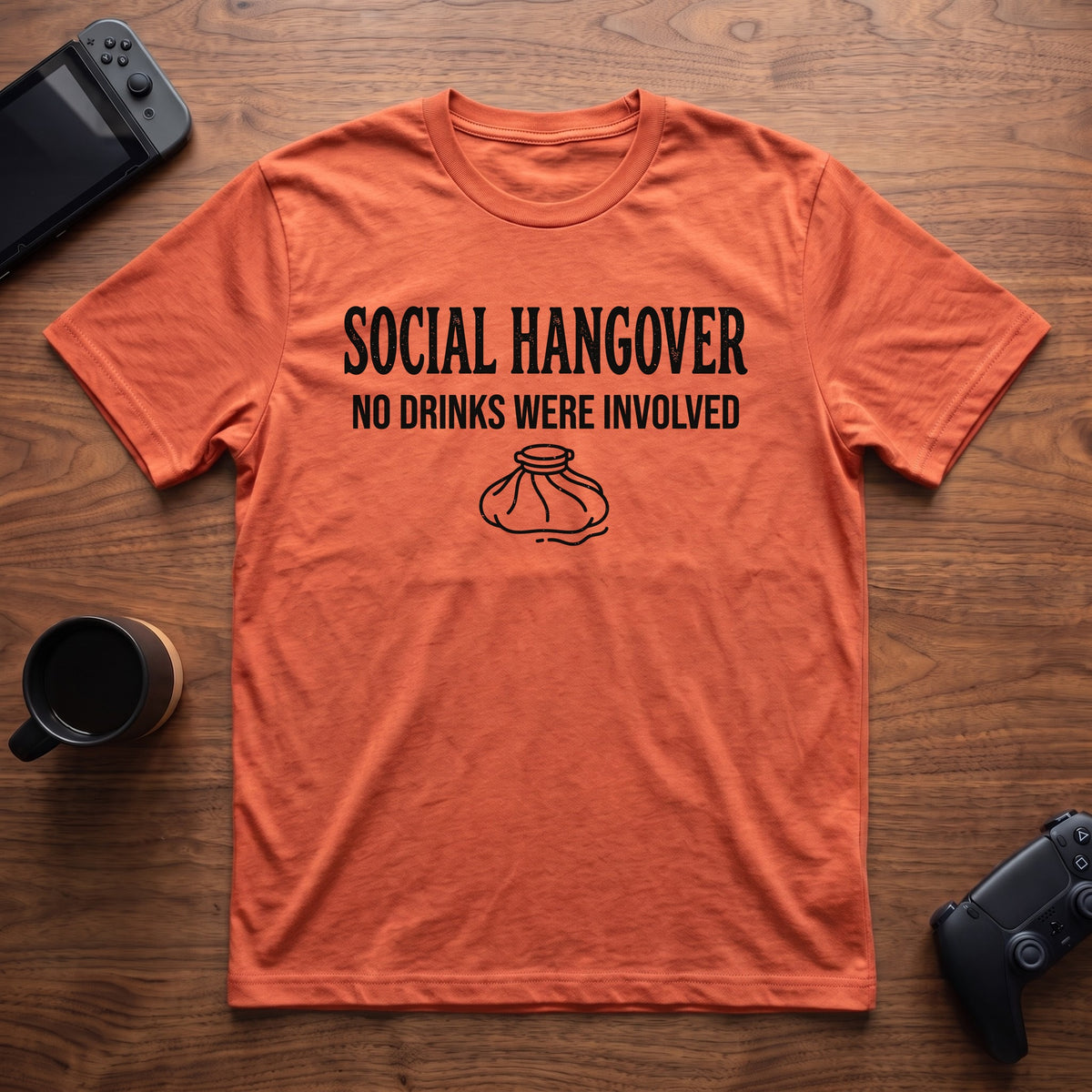 Social Hangover T-Shirt - Heather Orange
