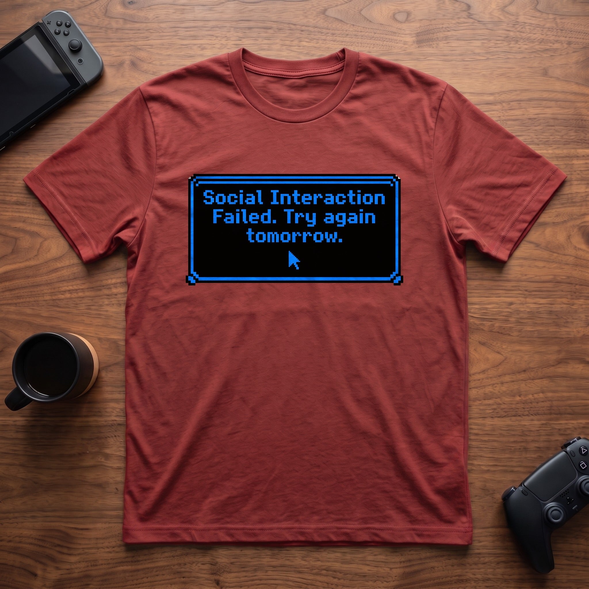 Social Interaction Failed T-Shirt - Red