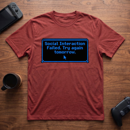 Social Interaction Failed T-Shirt - Red