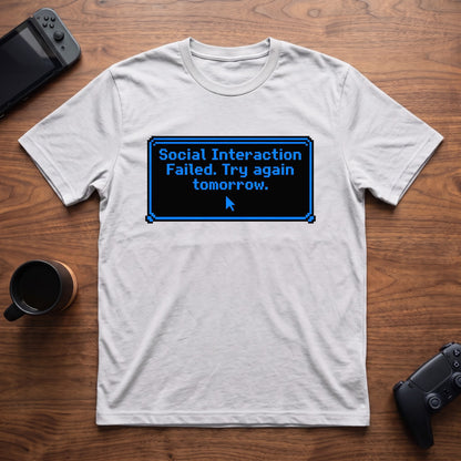 Social Interaction Failed T-Shirt - White