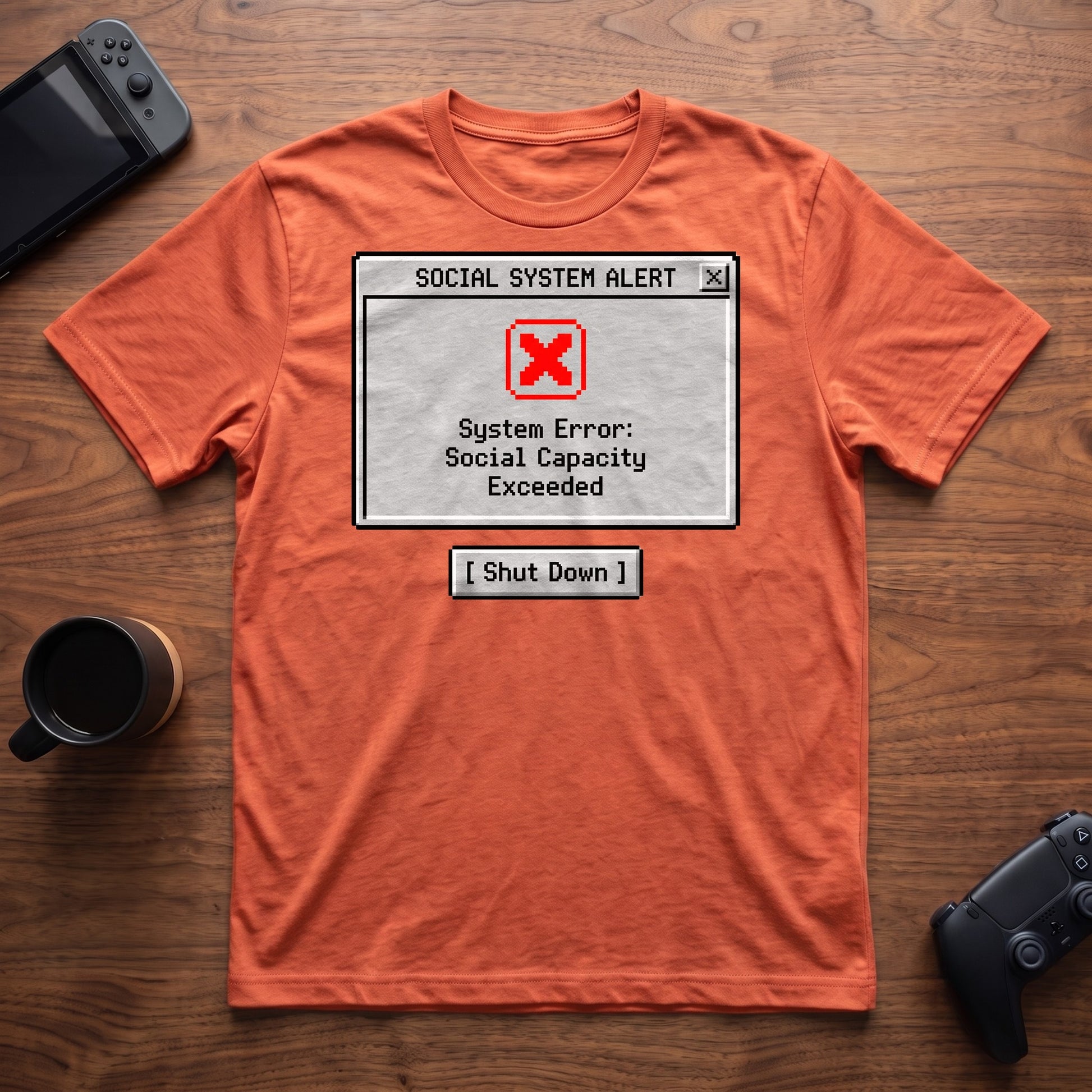 Social System Alert T-Shirt - Heather Orange