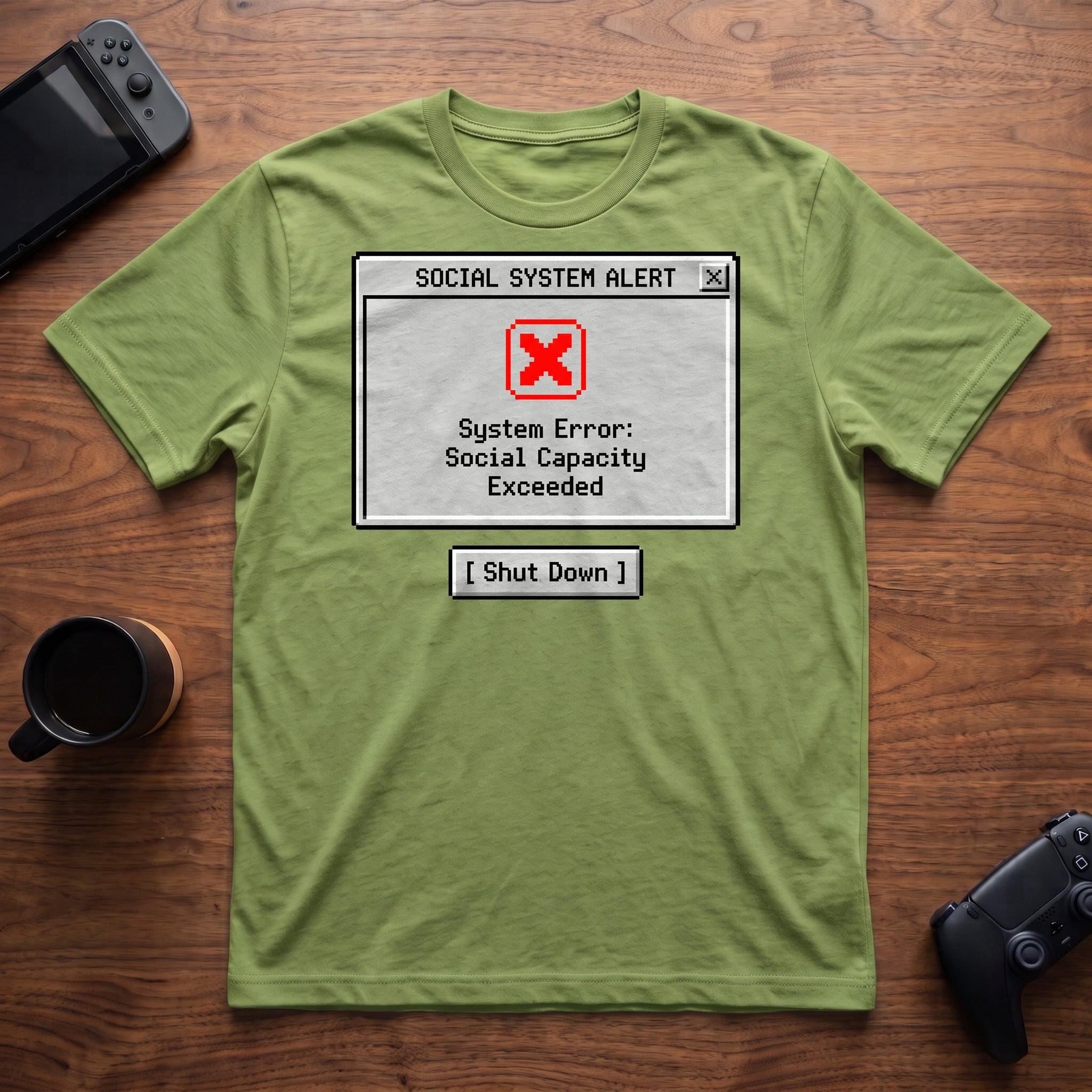 Social System Alert T-Shirt - Lime