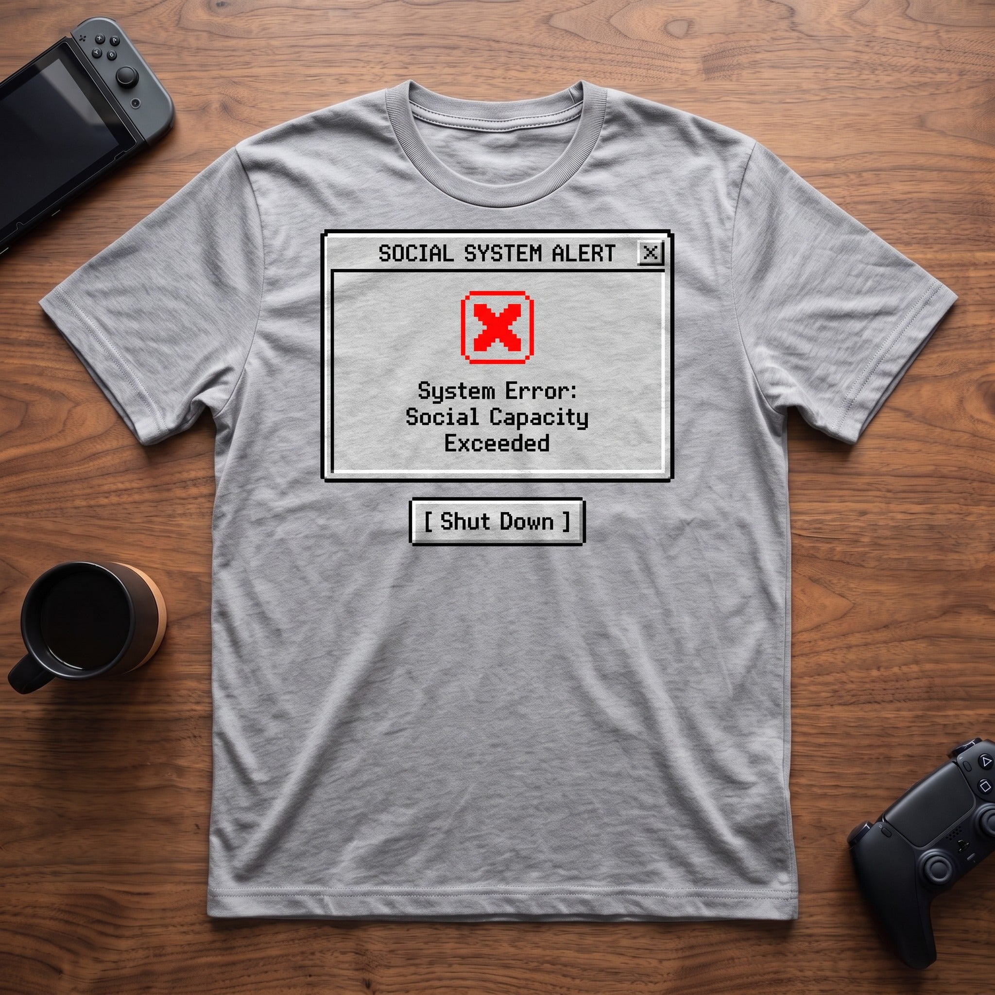 Social System Alert T-Shirt - Sport Grey