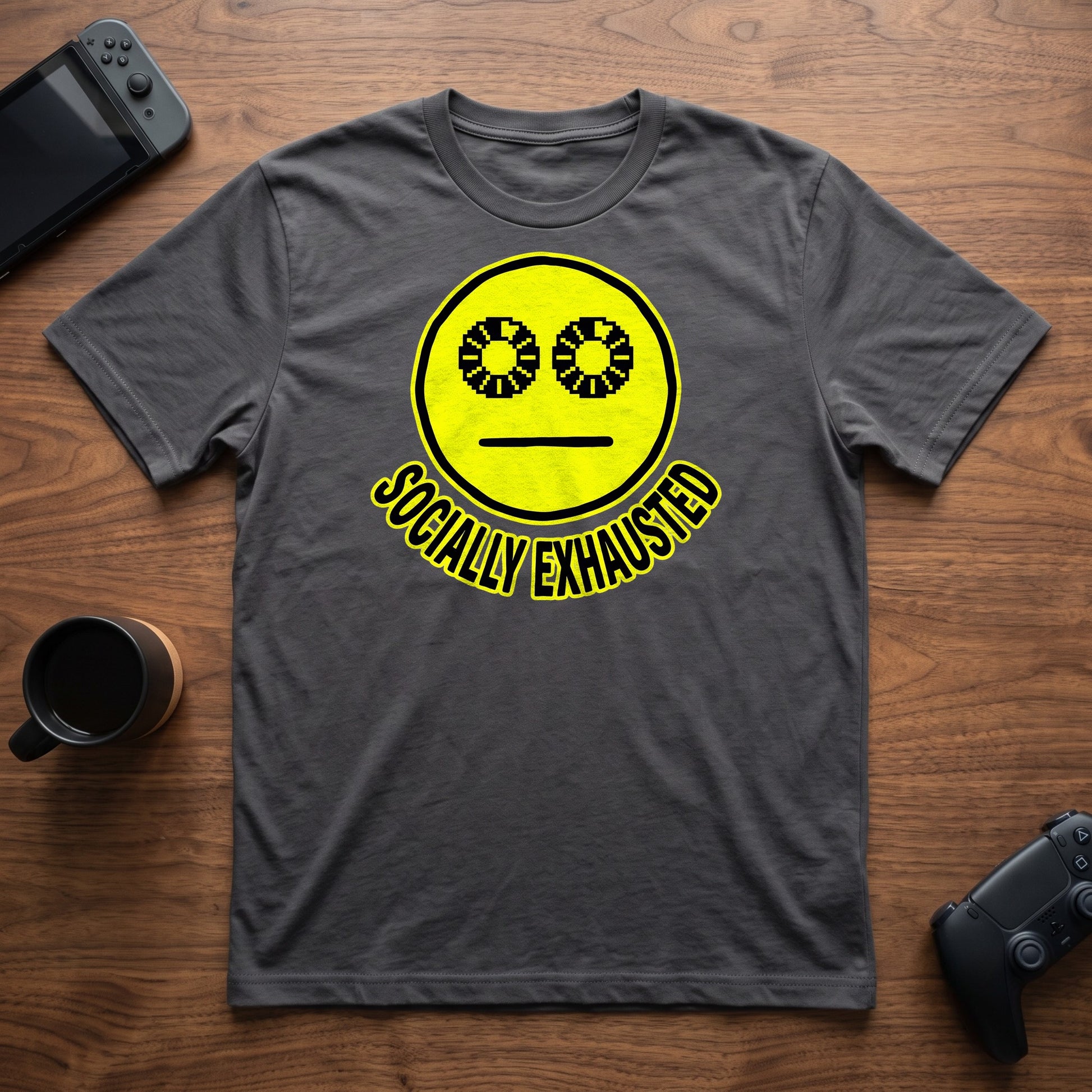 Socially Exhausted T-Shirt - Charcoal