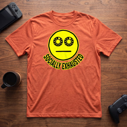 Socially Exhausted T-Shirt - Heather Orange