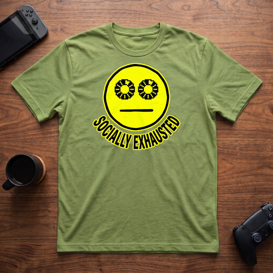 Socially Exhausted T-Shirt - Lime