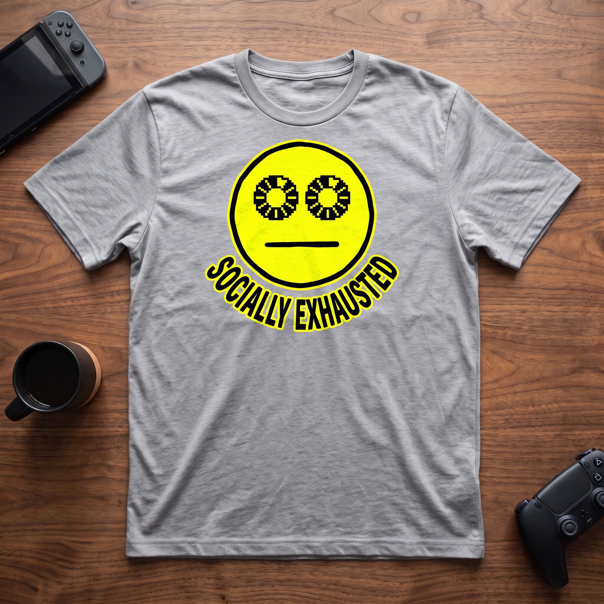 Socially Exhausted T-Shirt - Sport Grey