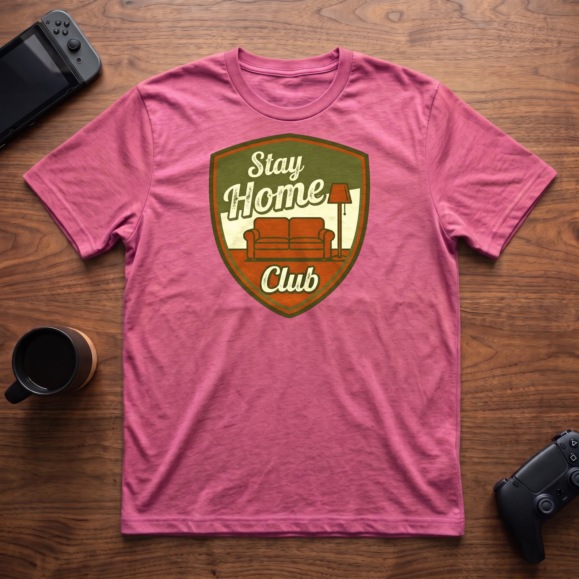 Stay Home Club T-Shirt - Heather Berry