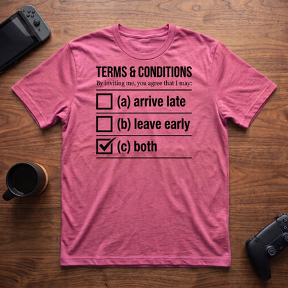 Terms And Conditions T-Shirt - Heather Berry