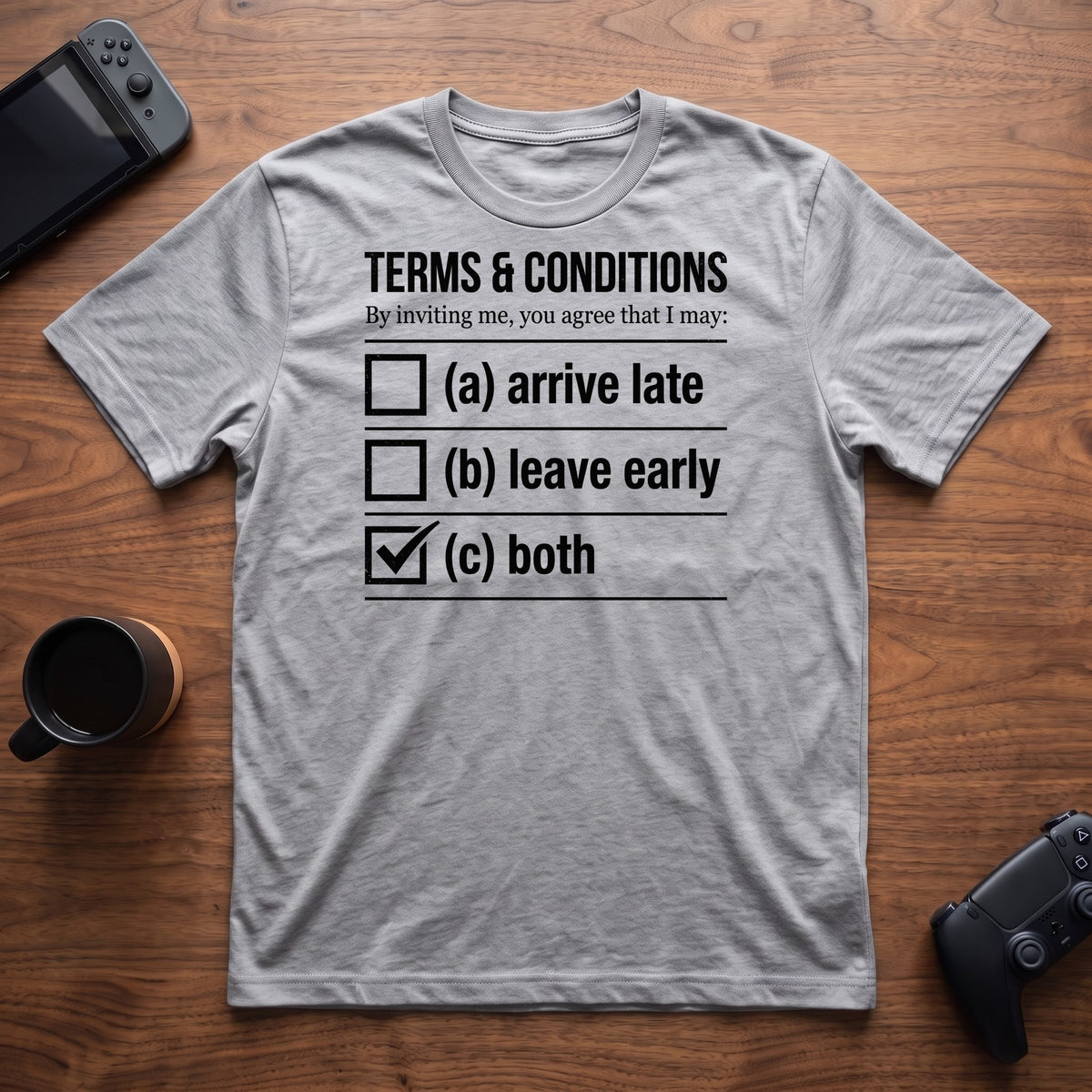 Terms And Conditions T-Shirt - Sport Grey