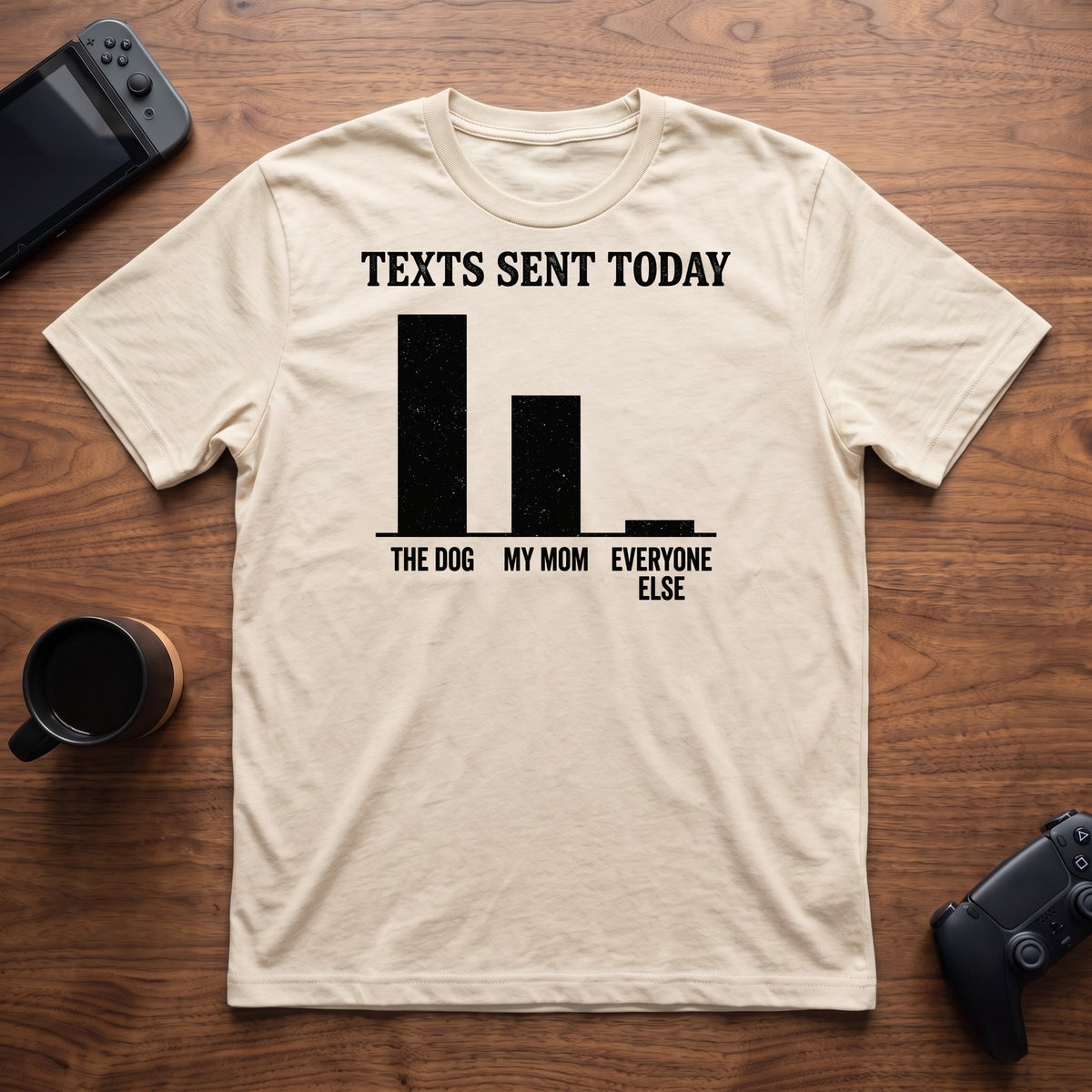 Texts Per Day T-Shirt - Natural