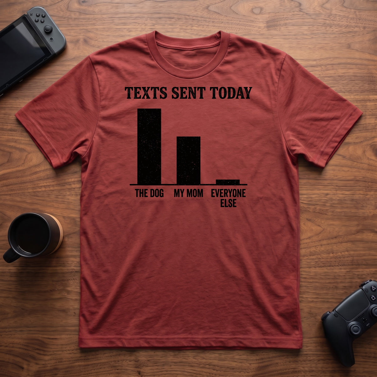 Texts Per Day T-Shirt - Red