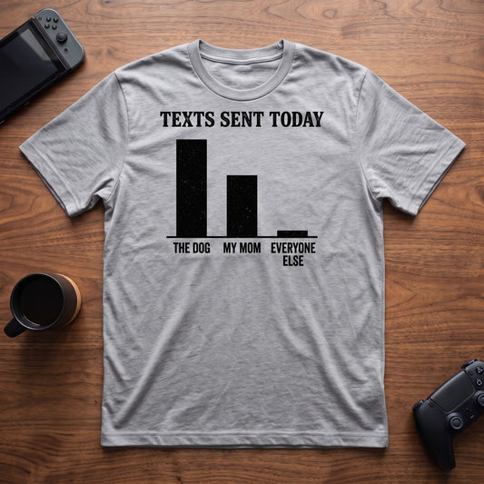 Texts Per Day T-Shirt - Sport Grey
