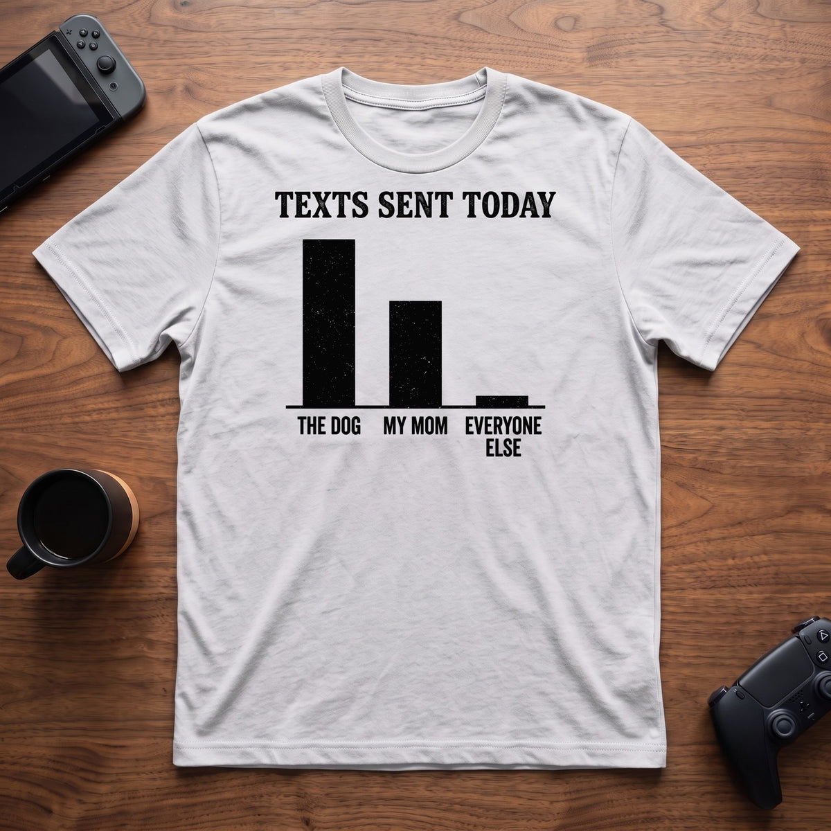 Texts Per Day T-Shirt - White