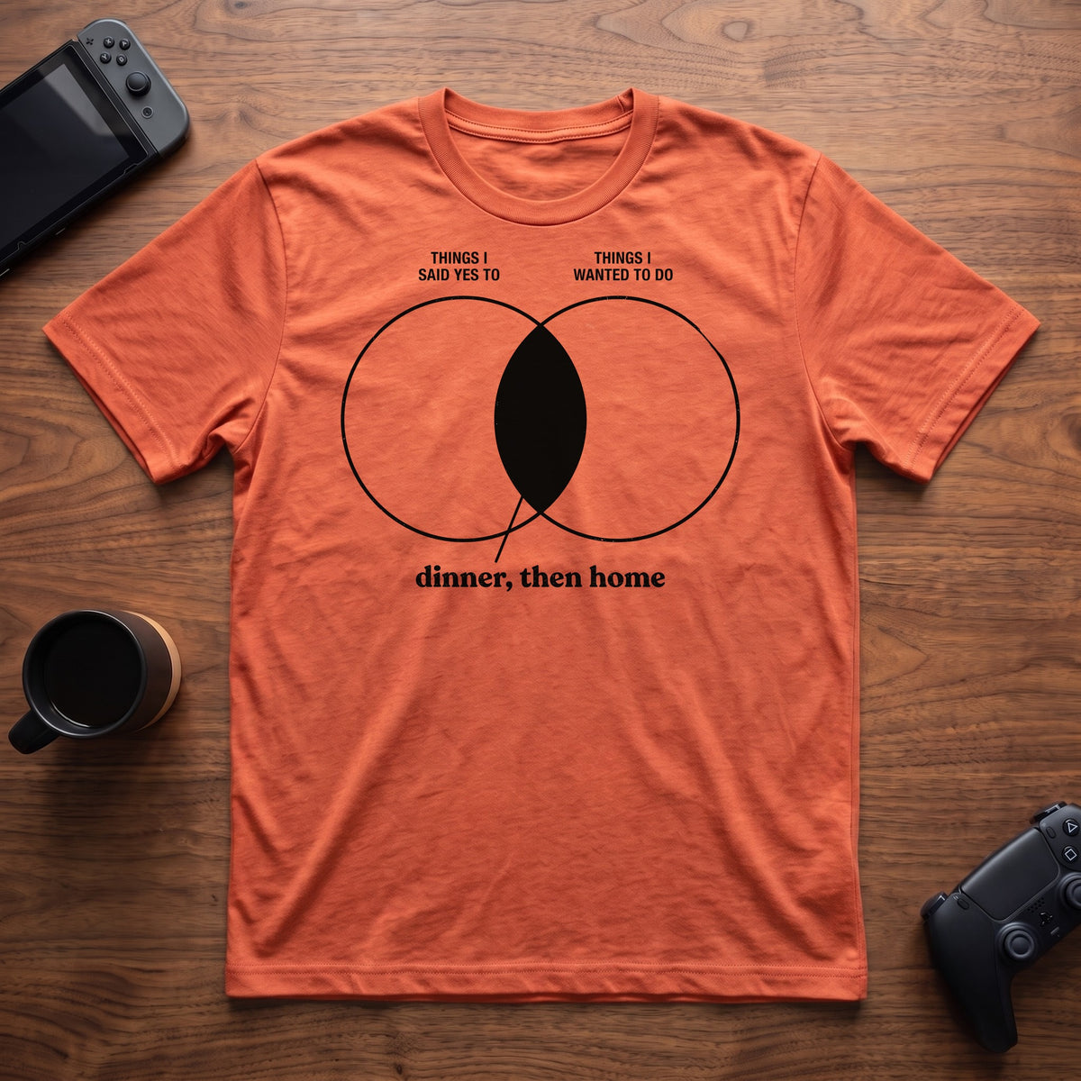 The Overlap T-Shirt - Heather Orange