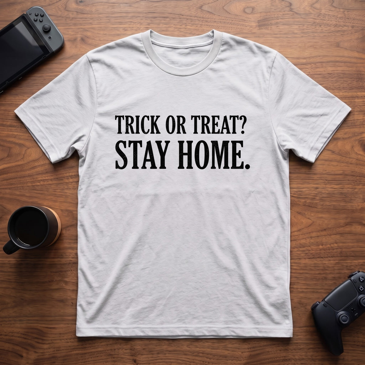 Trick Or Stay Home T-Shirt - White